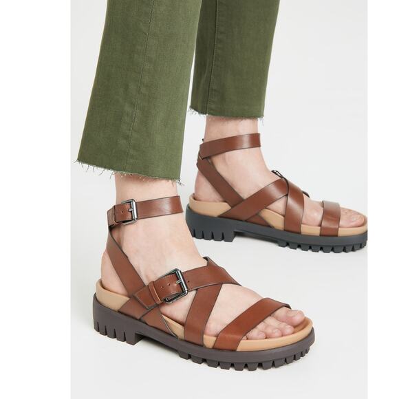 New Sam Edelman Eleanora Sandals in Brown Leather Women's Size 8 - Picture 1 of 8